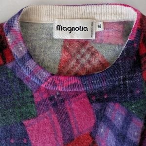 Vintage 90s Wool /Angora Plaid Block Sweater